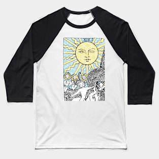 Geometric Tarot Print - The Sun Baseball T-Shirt